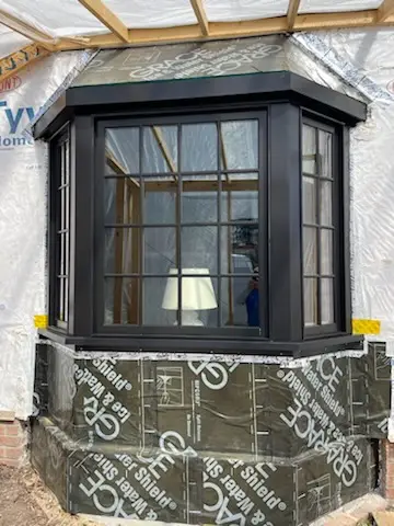New bay window wrapped in ice-and-water shield